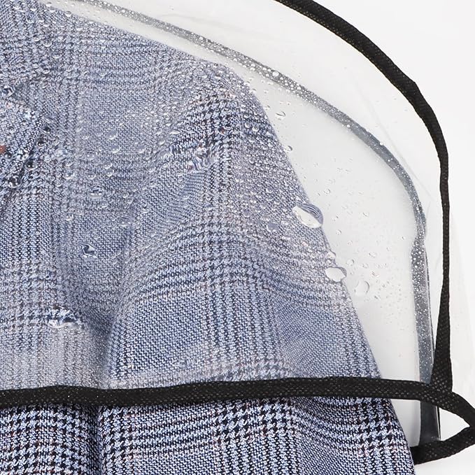 Zilink Clear Shoulder Covers for Clothes (Set of 15) Breathable Clothes Covers Dust Covers for Hanging Clothes with 2" Gusset for Suit, Coats, Jackets（Black）