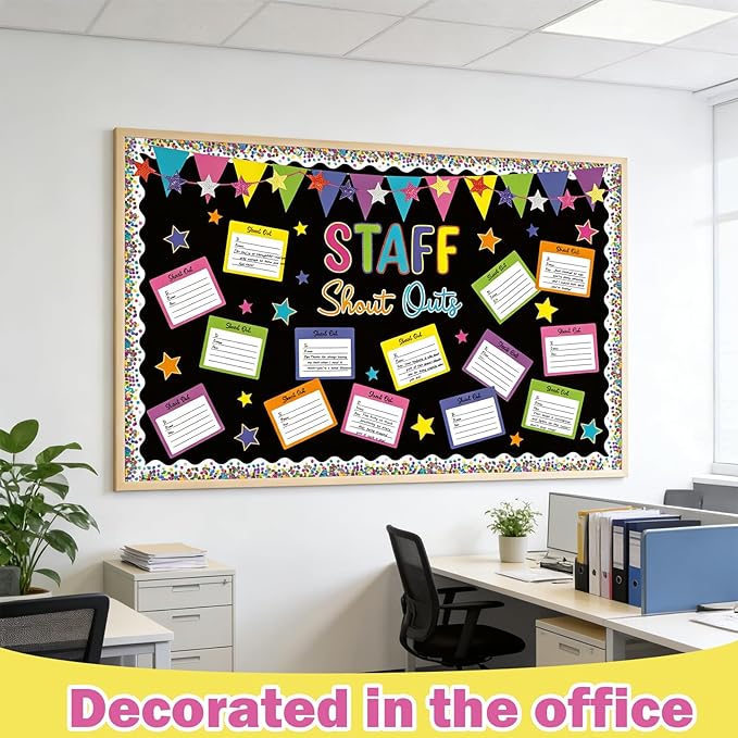 Employee Recognition Bulletin Board Decor - 20 Paper Cutouts Expressing Appreciation and Acknowledgment, Perfect for School, Classroom, and Office Wall Decor