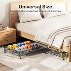 Under Bed Shoe Storage Organizer,1 Pack Shoe storage with Wheels for Shoe Organizer for Closet Drawer Space Saving for Bedroom