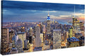 Extra Large New York City Wall Art NYC Skyline Office Wall Decor Sunset Manhattan Skyline Canvas Prints Modern Skyscraper Cityscape Pictures Artwork for Living Room Bedroom Home Decoration 30x60"