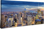 Extra Large New York City Wall Art NYC Skyline Office Wall Decor Sunset Manhattan Skyline Canvas Prints Modern Skyscraper Cityscape Pictures Artwork for Living Room Bedroom Home Decoration 30x60"