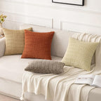 MIULEE Pack of 2 Corduroy Decorative Lumbar Throw Pillow Covers 24x12 Inch Soft Boho Striped Pillow Covers Modern Farmhouse Home Decor for Sofa Living Room Couch Bed Light Brown