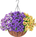 Ivydale Artificial Pansies Hanging Plants, 20 Bundles Fake Flowers for Outdoor Decoration, Silk Pansy Realistic Plants UV Resistant for Front Porch Balconies Yard (3-Mixed Color)