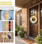Solar Easter Wreath Hangers for Front Door with LED Lights, Compatible with Lighted Wreaths,Holiday Decorations. Large Suction Cup Metal Hook for Glass Window Outdoor Porch
