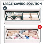 Drawer Organizer Clothes – Set of 6 Foldable Fabric Storage Bins for Dresser & Closet, Strong Structure, Fragrance Sachets Included, Organize Underwear, Socks, Baby Items, Green