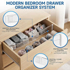 LETGO 5 Pack Drawer Dividers 6" High - Tall Acrylic Drawer Divider for Clothes, 12.3-18" Adjustable Dresser Deep Drawer Dividers,Expandable Dresser Separators for Kitchen Office Baby Clothing (5)
