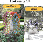 Artificial Hanging Flowers for Outdoors, 6 Pcs Fake Plant for Spring Summer Decoration, UV Resistant Realistic Silk Faux Flowers Outside Indoor Planter Porch Patio Balcony Yard Decor