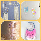 8Pcs Gold Macrame Dream Catcher Rings Metal Hoops DIY Floral Macrame Hoop for Wall Hanging Crafts 4 Size Wreath Ring for Wedding Wreath Decor (Moon)