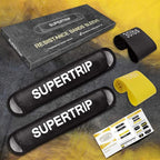 Supertrip Resistance Loop Bands with Protective Sleeves Booty Bands for Women Men 2 Pack Latex Resistance Bands and 1 Pair Non-Slip Functional Sleeves Nylon Webbing Neoprene Padding