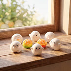 8Pcs Cute Desk Accessories Miniature Resin Figurines Set for Desktop, Computer Monitor, Car Dashboard Decor & Home Office Fun (0.7×0.6")