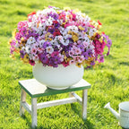 24 Bundles Artificial Flowers for Outdoor Faux Plants for Spring Summer Decoration, UV Resistant Realistic Silk Plastic Fake Flowers Garden Porch Patio Balcony Yard Front Home Decor