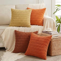Fancy Homi 4 Packs Decorative Throw Pillow Covers for Living Room Couch Bed, Modern Farmhouse Boho Home Décor Accent Cushion Case, 24" x 24", Burnt Orange Series