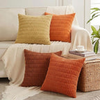 Fancy Homi 4 Packs Decorative Throw Pillow Covers for Living Room Couch Bed, Modern Farmhouse Boho Home Décor Accent Cushion Case, 24" x 24", Burnt Orange Series
