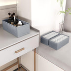 3 PACK Drawer Organizer Clothes，drawer Divider， Dresser Drawer Storage for Sock, Underwear, Bra，Panties，Belt, Tie, Stockings, Leggings & Accessories (Grey)