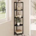 Hzuaneri Corner Shelf Stand, Corner Bookshelf, Storage Standing Shelf Unit with Metal Frame, Plant Stand, Bookcase for Living Room, Home Office, Bedroom, 5-Tier Black CS05906B