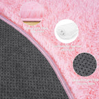3'x3' Round Pink Rugs for Girls Bedroom, Ultra Soft Fluffy Circle Rug for Kids Room, Cute Small Shag Rugs for Living Room Playroom Tent Castle Home Decor Rug