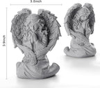 INLOMEM Praying Angel Figurine, Sculpted Hand-Painted Figurine, Angel Wings Statue for Home Decor or Garden, First Communion Gifts for Girls, Religious Gifts for Women (Gray)