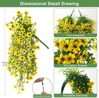 Artificial Hanging Flowers Plants for Outdoor Spring Summer Decoration, 2PCS Faux Silk Daisy UV Resistant Look Real for Outside Home Indoor Planter Porch Garden Yard Decor(Yellow)