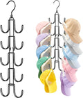 Hat Hangers for Closet, Collapsible Hat Organizer with 10-Hook, Stainless Steel Hat Holder, 360° Rotating Hat Storage Rack for Baseball Caps