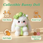 Small Funny Rabbit Handmade Crochet Plush Doll,Positive Cute Fluffy Gifts for Birthday Friends Coworker, Best Friend,Teacher, Mom (Green)