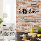 Hotop 2 Pieces Let's Eat Metal Sign, Rustic Black Cutout Eat Kitchen Decor, Kitchen Hanging Wall Plaque Farmhouse Wall Sign for Home Kitchen Dining Living Room Decoration