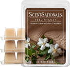 Scentsationals Feelin' Cozy Scented Wax Melts - Cashmere, Jasmine, & Vanilla Bourbon, 10oz (24 Cubes)