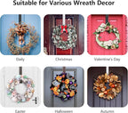 Wreath Hanger, Adjustable Over The Door Wreath Hanger from 14.9 to 25 Inches & Wreath Holder & Wreath Door Hanger for Front Door Decor 20 lbs Larger Christmas Decorations Hook (Black)