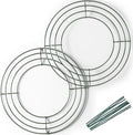 2-Pack 8 Inch Wire Wreath Frame – Round Metal Wreath Form with Ring Design for DIY Crafts, Floral Projects, and Home Decor – Dark Green Wire Frame for Christmas Holiday & Weddings