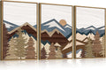 BINCUE Large Mountain Wall Art Vintage Mountains Wall Decor Framed Landscape Artwork Rustic Mountain Art Prints Farmhouse Landscape Wall Pictures for Living Room Bedroom Office Farmhouse 16x24 Inch Set of 3