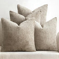 MIULEE Pack of 4 Couch Throw Pillow Covers 22x22 Inch Khaki Soft Decorative Chenille Pillow Covers Farmhouse Accent Cushion Covers for Boho Home Decor Sofa Bedroom Living Room