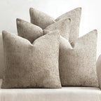 MIULEE Pack of 4 Couch Throw Pillow Covers 22x22 Inch Khaki Soft Decorative Chenille Pillow Covers Farmhouse Accent Cushion Covers for Boho Home Decor Sofa Bedroom Living Room