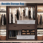 Underbed Storage Containers Bin with Lids, Large Under Bed Storage Organizer Box with Handle, Foldable Under the Storage Bags for Organizing Clothes, Shoes, Blankets, Pillows
