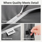 VIPEK V4C Garment Rack with Cover, Heavy Duty Portable Closet Adjustable Metal Clothing Rack for Hanging Clothes with Hanging Rods & Side Hooks, Max Load 810lbs, Black Rack with Grey Cover
