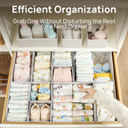 Vtopmart 18 Pack Baby Clothes Organizer, Dresser Drawer Organizer for Baby Clothing, Foldable Fabric Closet Drawer Storage Bins, Dresser Dividers for Bra, Socks, Ties, Scarf
