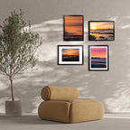 Egofine 12x16 Picture Frames Set of 4, Made of Solid Wood Covered by Plexiglass 9x12 and 11x14 with Mat or 12x16 without Mat, for Wall Mounting Photo Frame Black