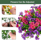 Artificial Flowers for Outdoor, UV Resistant Fake Silk Flowers, Realistic Faux Plants for Outside Indoor Porch Patio Window Box Planter Home Decor (14, Rosy)