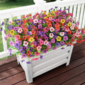 INQCMY Artificial Flowers for Outdoors Faux Plants Fake Flowers Spring Summer Decoration,12 Bundles Faux Silk Colorful Daisy Realistic UV Resistant for Outside Home Planter Window Porch Patio Yard