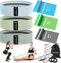 Wide Fabric Resistance Bands for Working Out, 3 Level Non-Slip Exercise Booty Bands for Women & Men Leg and Glutes with Hair Ties and Tape Measure - for Home Gym Workout, Yoga, Pilates