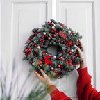 Dreecy 12” Wreath Hangers for Front Door, Christmas Wreath Hanger Holder, White Over The Door Wreath Hanger Hooks for Hnaging Christmas Front or Back Door Reef Decoration 2 Pack