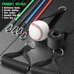 TOBWOLF 4PCS Baseball Exercise Bands with Interchangeable Grips, Baseball Resistance Trainer for Pitching & Throwing, Training Aid for Baseball Softball Pitchers to Build Arm Strength, Warm-Up