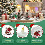 Christmas Snow Globe Candle, Battery Powered with Timer, Christmas Flameless Candles Lantern with Santa Claus for Home Decoration Festival Gift, Snow Globe Candle Light for Christmas Decorations