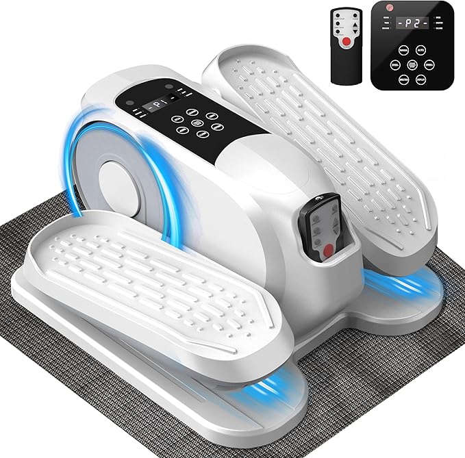 Mini Under Desk Elliptical Low Impact Electric Leg Exerciser As Seen on TV While Sitting for Seniors with Non-Slip Mat Quiet & Portable for Home and Office