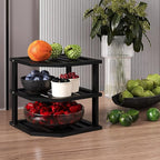 VERTORGAN 3 Tier Bamboo Corner Shelf(2 Pack),Dish Drying Rack,Plate Organizer,Kitchen Spice Rack for Countertop and Cabinet(Black)