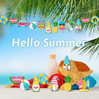 Geelin 36 Pcs Summer Wood Hanging Ornaments for Tree Mini Tree Decorations Hawaiian Beach Wooden Pendant Decorations with String for Luau Party Supplies(Cute Style)