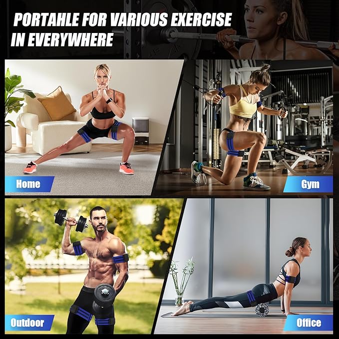 Booty Bands, Blood Flow Restriction Bands for Women/Men, Adjustable BFR Training Bands for Glutes & Hip Building, Occlusion Resistance Bands