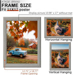 KTKDE 11x17 Picture Frame Set of 3,Grey Wooden frames, Vertical & Horizontal Wall Hanging for Wall Display,Studio Gallery Photo Frame for Photos, Posters & Art Prints