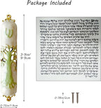 3.8 Inches Hand-Painted Mezuzah, Exquisite Enamel Design with Scroll Included for Jewish Occasions