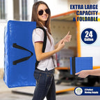 Cosy Family 12 Pack Heavy Duty Moving Bags with Backpack Straps - Strong Handles & Zippers, Storage Totes For Space Saving, Fold Flat, Alternative to Moving Box (X-Large-Set of 12, Multicolored)