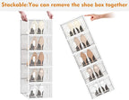 Shoe Storage, 12 Pack Shoe Organizer for Closet, Shoe Boxes Clear Plastic Stackable Shoe Containers with Lids for Size 10