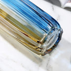 Christmas Flower Glass Vase Blue Gold Two-Toned Floreros Unique Decorative Vase 12.0" Vases Decorations for Centerpieces, Home Decor,Bouquet,Holiday Table